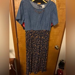 Denim top maxi dress